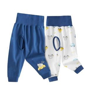 开裆裤男宝宝春秋纯棉高腰护肚秋裤婴儿开档裤子秋冬外穿打底薄款