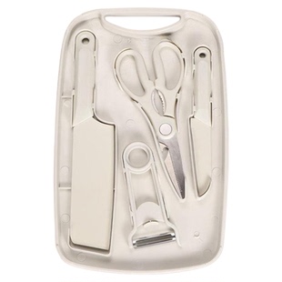 刀具厨房套装组合收纳辅食厨具五件套家用不锈钢切菜刀菜板二合一