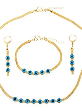 米珠串珠项链女 简约流苏手工项饰  耳环 项链套装