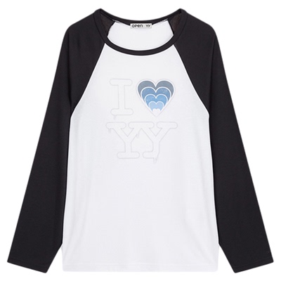 OPENYY我爱YY插肩袖T恤