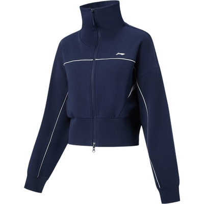 LI-NING李宁女子时尚百搭运动休闲无帽卫衣外套AWDW416-2