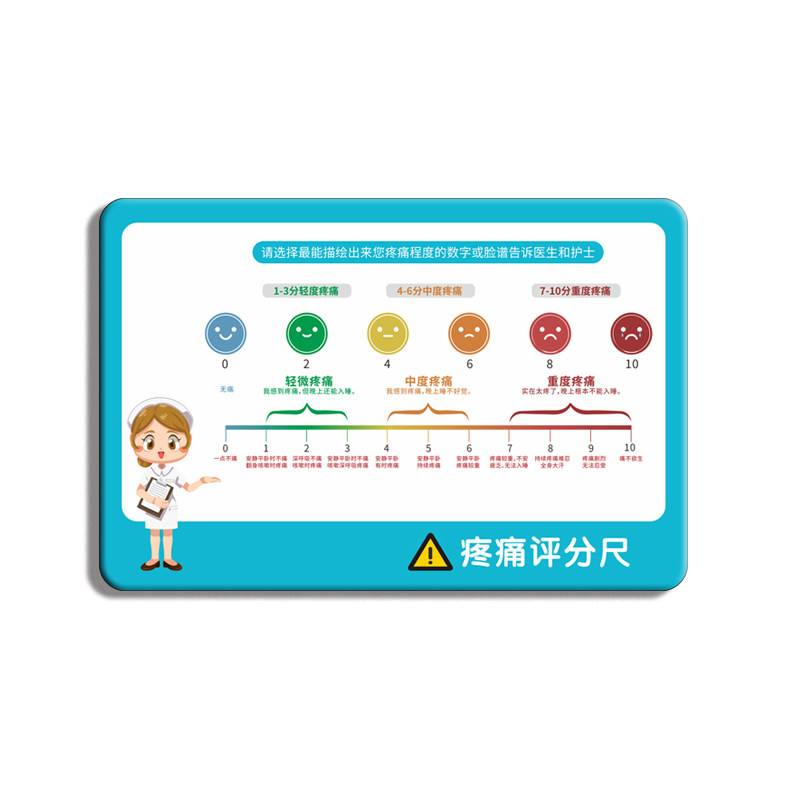 亚克力疼痛评估量表VRS数字评分管理表医院卫生院病房温馨提示牌