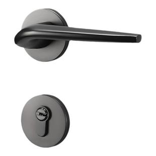 灰黑色卧室门锁室内木门锁把手静音磁吸家用分体锁具现代房间门锁