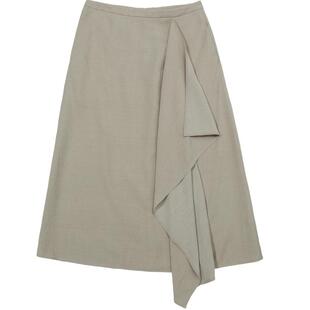 谜底半身裙女2025夏季新品通勤立体裁剪合身A型中长半裙252MB0523