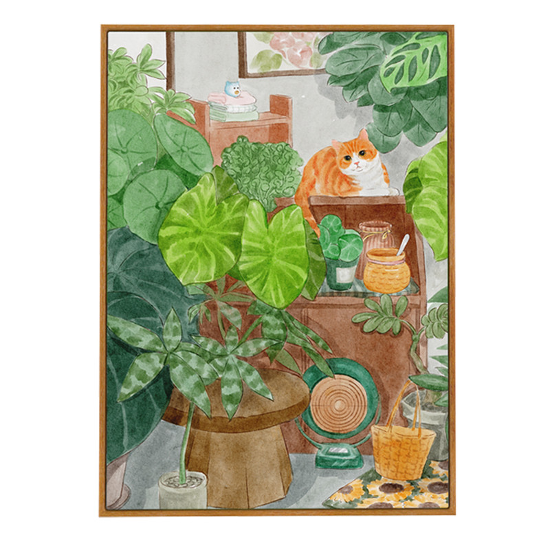 客厅卧室ins挂画清新原木风壁画