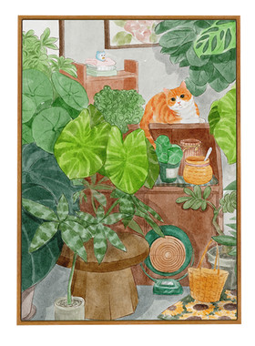 客厅卧室ins挂画清新原木风壁画