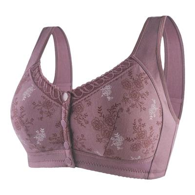 简约无钢圈棉运动前开扣妈妈文胸