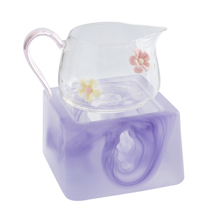 捏花女士茶具公道杯可明火加热琉璃温茶炉底座蜡烛温茶煮茶器小型