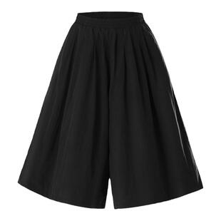 PSO Brand女装日系七分裙裤宽松夏季黑色潮牌半身裙百搭休闲长裙