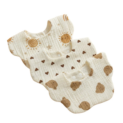 毛毛雨婴儿口水巾a类纯棉