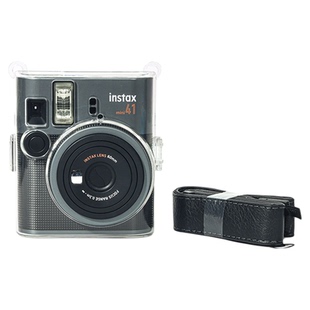 耐影适用于富士mini41保护壳拍立得保护套instax mini 41透明水晶壳相机硬拍立得外壳迷你壳子背带绳相机配件