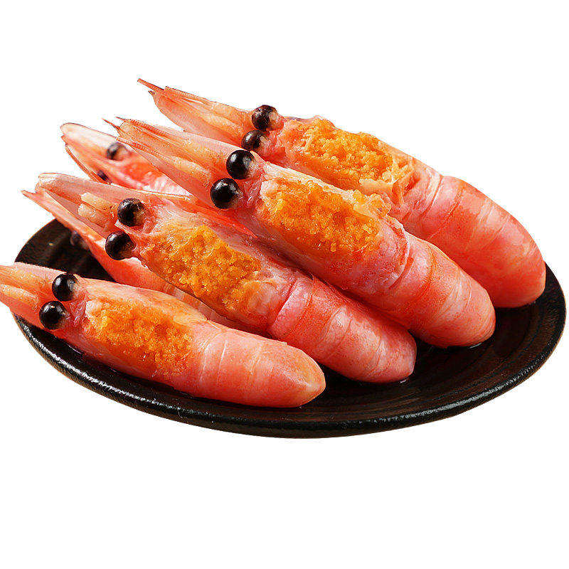 北极甜虾北极熊北极虾刺身头籽腹籽特大号冰虾新鲜A3即食旗舰店