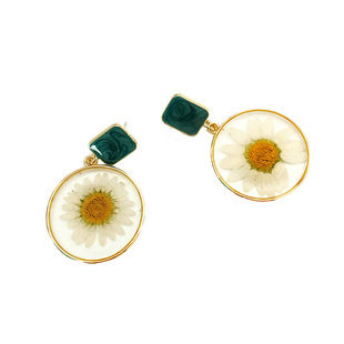 Lightup小雏菊|真干花永生花耳环2020年新款潮设计感透明夸张撞色