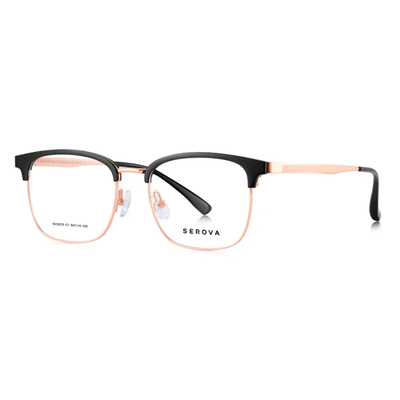 SEROVA眉线框钛半框近视眼镜男