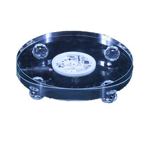 水晶底座圆形托底精品展示台七彩变色遥控黄光定色佛堂像供灯定制