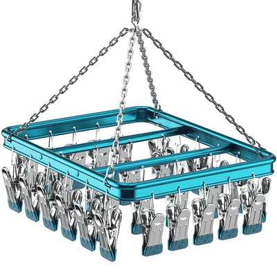 高颜值铝合金袜子晾晒架多夹子