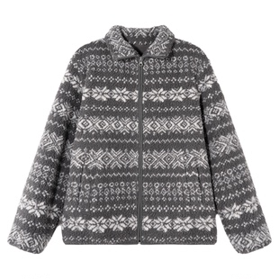 COCO ZONE 刘 一一“雪岭”费尔岛翻领拉链外套 CD1A1740