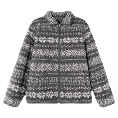 COCO ZONE 刘 一一“雪岭”费尔岛翻领拉链外套 CD1A1740