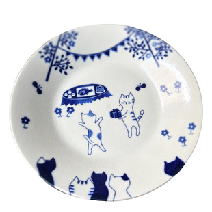 现货日本进口美浓烧猫咪主题猫合集陶瓷盘子碗怀石料理餐具