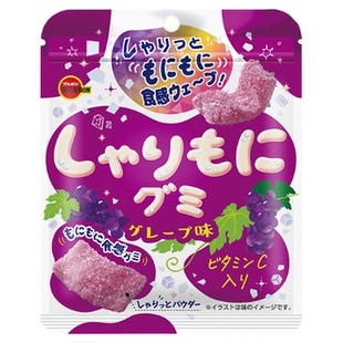 日本进口bourbon布尔本空气感果汁软糖葡萄汽水味酸甜休闲小零食