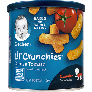 美国GERBER嘉宝田园番茄泡芙条婴幼儿宝宝零食锻炼手指饼