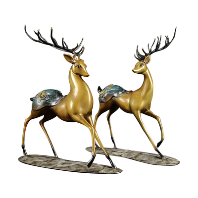 摆件新中式玄关铜金岁月黄铜装饰