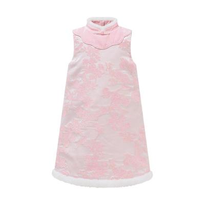 LittleNaive女童丝绒撞色背心裙