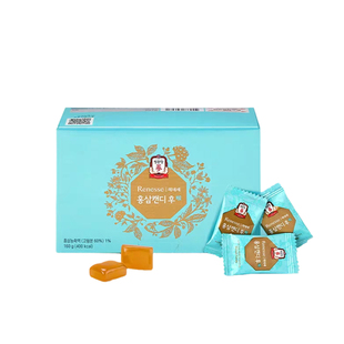 韩国正官庄6年根高丽人参红参糖硬糖润喉薄荷无糖160g/盒韩国直邮