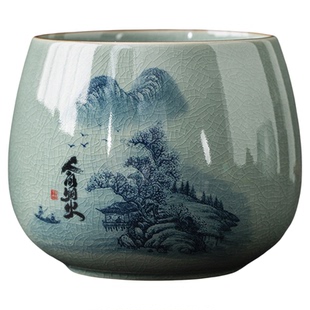 建水盂茶渣缸茶洗缸陶瓷茶水废水缸大号桌面倒茶水盅洗茶具盆茶钵