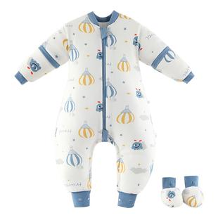 踏踏猴婴儿睡袋春秋冬款恒温四季通用儿童纯棉防踢被分腿宝宝睡袋