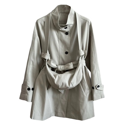 高级氛围感简约风衣外套女中长款