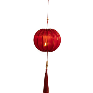 新年装饰春节挂件红色发光小灯笼新款绿植树挂饰乔迁喜庆氛围布置