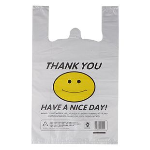 笑脸塑料袋购物袋透明方便外卖打包袋手提超市马甲背心袋一次性袋