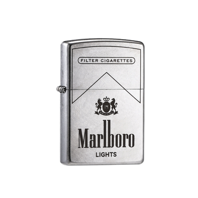 zippo打火机花砂单面深雕万宝路