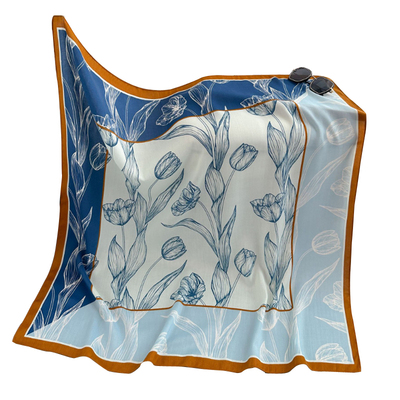 素描花卉仿羊绒围巾女90大方巾空调房披肩旅游护颈丝巾送妈妈礼物