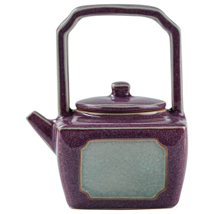 钧瓷钧窑仿古提梁壶陶瓷泡茶壶茶具球孔泡茶器茶水壶家用大号单壶