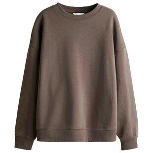 HM女装miu系卫衣冬季圆领柔软内里宽松美式套衫1243667