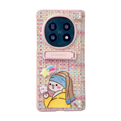 适用新款OPPOFindN5N6折叠屏手机壳荣耀V6V5中轴磁吸铰链全包防摔N3典藏版珍珠手提链壳膜一体少女肤感手机套