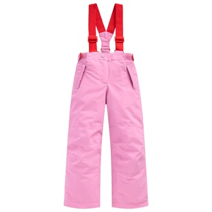 代购MiniBoden儿童滑雪裤 25秋冬季女童红色防寒保暖加厚背带棉裤