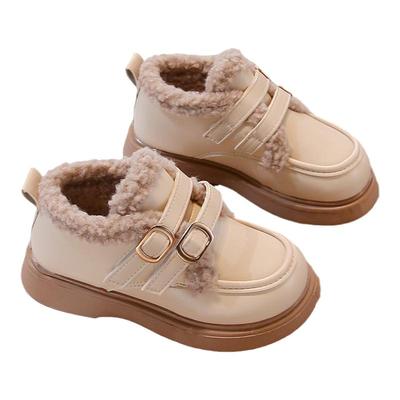 女童加绒加厚棉鞋2025秋冬季儿童时尚新款软底保暖耐磨休闲小皮鞋