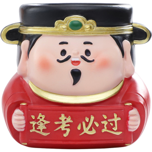 文运守护星笔筒逢考必过可爱神仙文昌君书房办公桌面摆件考试礼物