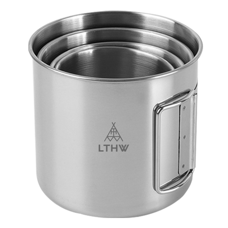 LTHW旅腾 户外折叠套水杯茶杯露营饮水杯子马克杯咖啡杯304不锈钢