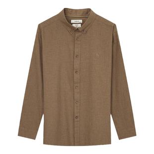 【羊毛混纺】Hazzys哈吉斯秋冬季磨毛长袖衬衫商务休闲通勤上衣男