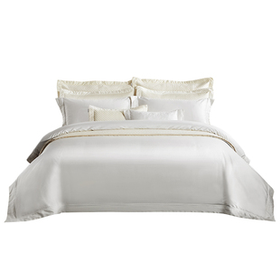 纯进口极奢180支giza45埃及棉四件套 高档奢华纯色棉别墅床上用品