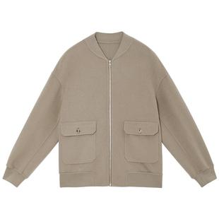 双面呢夹克男士短款秋冬季休闲加厚上衣非羊绒大衣羊毛呢子外套男