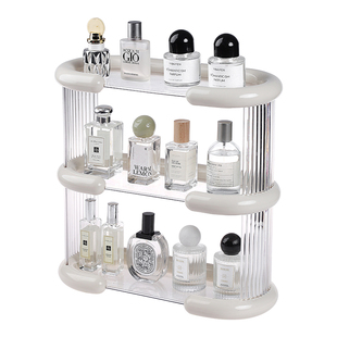 香水置物架高级感桌面化妆品收纳盒梳妆台透明护肤整理摆件展示架