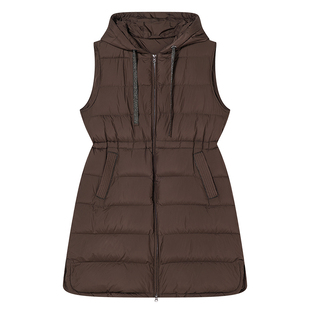 Goodland美地2024年冬季新款美拉德一手长连帽收腰马甲羽绒服