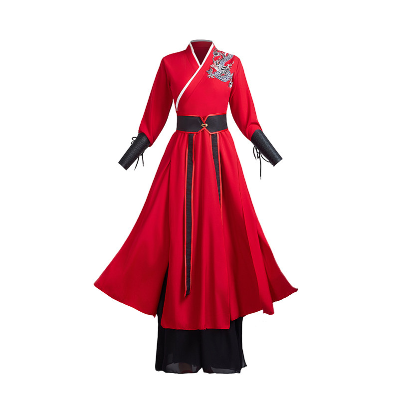 雪龙吟扇子舞打鼓服中国龙花木兰