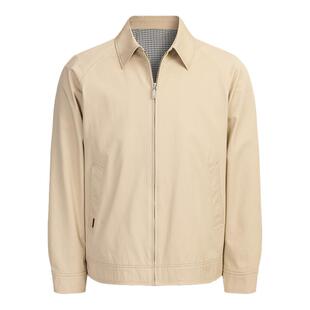 [纯棉/老钱风]梦特娇男士夹克翻领26春款高密100%棉外套格纹休闲C