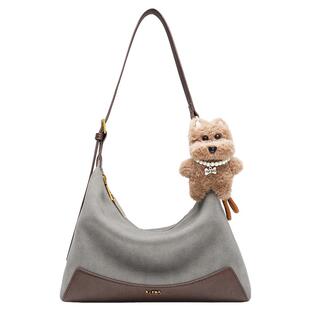 百思图单肩包女2026新款hobo包包轻奢小众高级斜挎托特包通勤女包